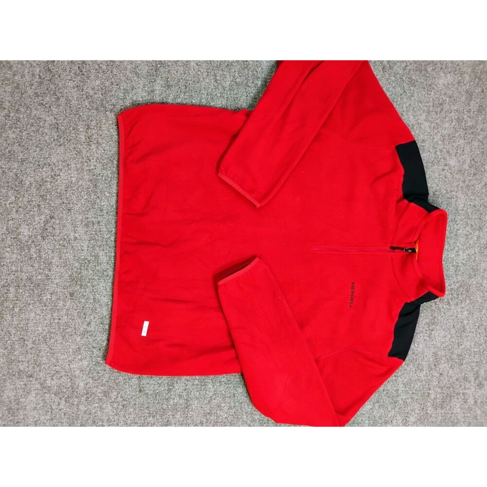 Merrell Fleece Pullover Jacket Red Black 1/4 Zip Men’s XXL Outdoor